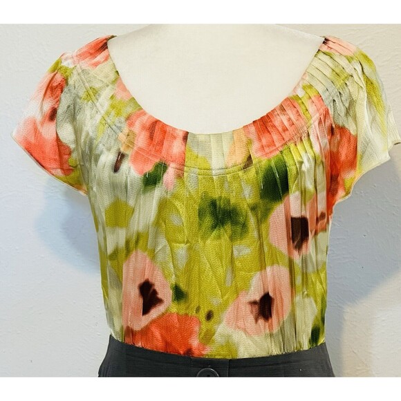 Anthropologie Tabitha Zoya Size10 Watercolor Silk Blend Dress Preppy Art to Wear - Picture 3 of 13